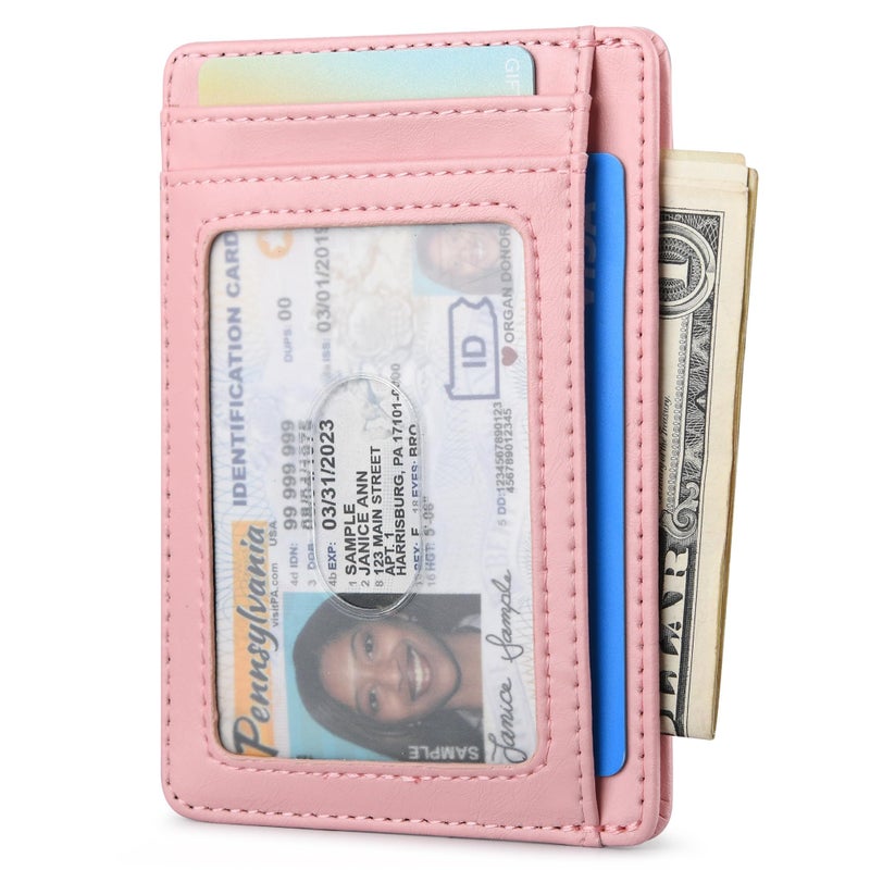 Buffway محفظة بوفواي رفيعة وعصرية لحجب RFID للجيب الأمامي للرجال والنساء - وردي ألاسكا - Image 2